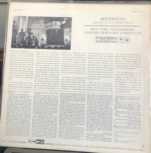 Beethoven*, Leonard Bernstein, New York Philharmonic : Symphony No. 7  (LP, RE)