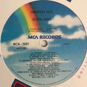 Elton John : Greatest Hits (LP, Comp, RE, Glo)