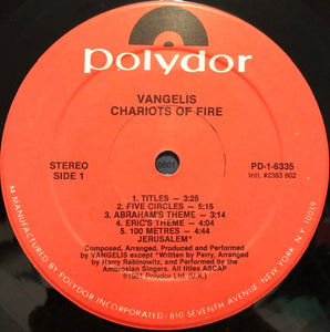 Vangelis : Chariots Of Fire (LP, Album, 53 )