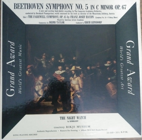 The Camerata Academica Orchestra*, American Artists Symphony* : Beethoven Symphony No. 5 In C Minor Op. 67 / The Farewell Symphony, Op. 45 By Franz Josef Haydn (LP, Album, Mono)