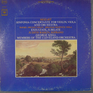 Mozart*  :  Rafael Druian, Abraham Skernick - Judith Raskin ; George Szell Conducting Members Of The Cleveland Orchestra* : Sinfonia Concertante For Violin, Viola And Orchestra; Exsultate, Jubilate (LP)