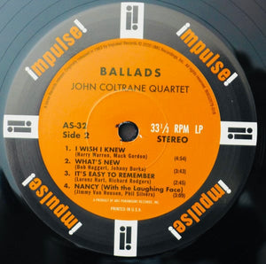 John Coltrane Quartet* : Ballads (LP, Album, RE, 180)