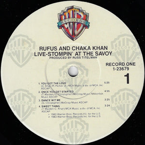 Rufus And Chaka Khan* : Live - Stompin' At The Savoy (2xLP, Jac)