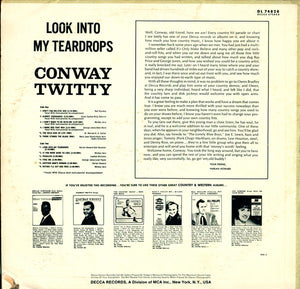 Conway Twitty : Look Into My Teardrops (LP, Album, Pin)