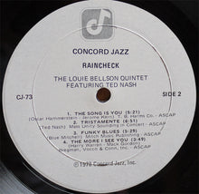Charger l'image dans la galerie, The Louie Bellson Quintet Featuring Ted Nash : Raincheck (LP, Album)
