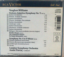 Laden Sie das Bild in den Galerie-Viewer, Vaughan Williams*, André Previn, London Symphony Orchestra : Sinfonia Antartica / Symphony No. 8 (CD, Comp)
