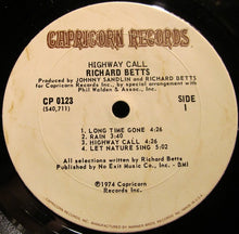 Charger l'image dans la galerie, Richard Betts* : Highway Call (LP, Album, San)
