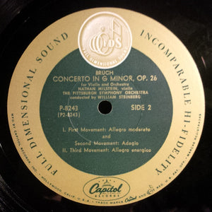 Mendelssohn* - Bruch* - Nathan Milstein, The Pittsburgh Symphony Orchestra*, William Steinberg : Concerto In E Minor Op. 64 / Concerto No.1 In G Minor, Op. 26 (LP, Mono)