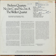 Laden Sie das Bild in den Galerie-Viewer, Brahms*, The Weller Quartet* : Quartets No.1 In C And No. 2 In A (LP, Album, RE)
