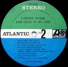 Charger l&#39;image dans la galerie, Carmen McRae : For Once In My Life (LP, Album, Mon)
