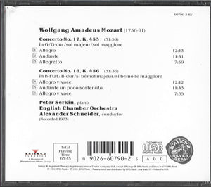 Mozart* - Peter Serkin, English Chamber Orchestra, Alexander Schneider : Piano Concertos No. 17 & 18 (CD, Comp, RE)