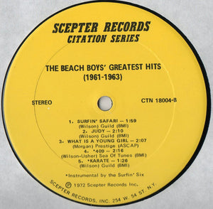 The Beach Boys : The Best Of The Beach Boys - The Beach Boys' Greatest Hits (1961-1963) (LP, Comp, RE)