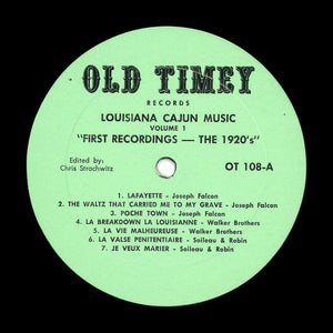 Various : Louisiana Cajun Music Volume 1: First Recordings - The 1920's (LP, Comp)