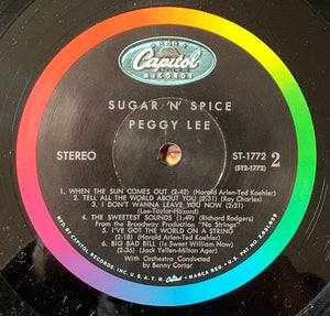 Peggy Lee : Sugar 'N' Spice (LP, Album, Scr)