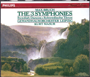 Max Bruch, Gewandhausorchester Leipzig, Kurt Masur : The 3 Symphonies / Swedish Dances = Schwedische Tänze (2xCD + Box)