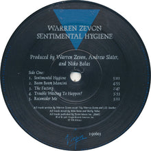 Laden Sie das Bild in den Galerie-Viewer, Warren Zevon : Sentimental Hygiene (LP, Album, Spe)
