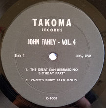 Load image into Gallery viewer, John Fahey : Guitar Vol. 4 / The Great San Bernardino Birthday Party And Other Excursions (LP, Album, RP)

