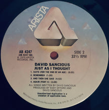 Load image into Gallery viewer, David Sancious : Just As I Thought (LP, Album, Ter)
