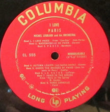 Load image into Gallery viewer, Michel Legrand And His Orchestra* : I Love Paris (LP, Album, Mono)
