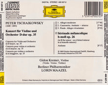 Load image into Gallery viewer, Peter Tschaikowsky*, Gidon Kremer, Berliner Philharmoniker, Lorin Maazel : Violinkonzert = Violin Concerto = Concert Pour Violon / Sérénade Mélancolique (CD, Album, RE)
