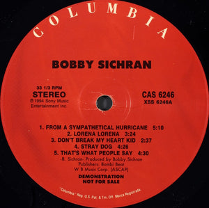 Bobby Sichran : From A Sympathetical Hurricane (LP, Album, Promo)