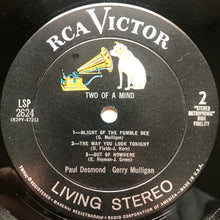Load image into Gallery viewer, Paul Desmond &amp; Gerry Mulligan : Two Of A Mind (LP, Album, Hol)
