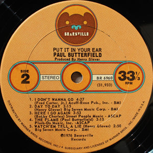 Paul Butterfield : Put It In Your Ear (LP, Album)