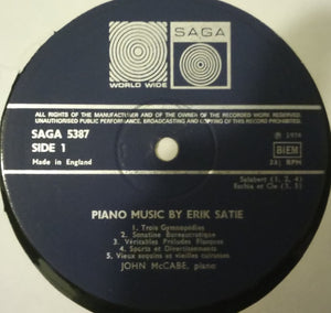 Erik Satie, John McCabe (2) : Piano Music By Erik Satie (LP, Album)