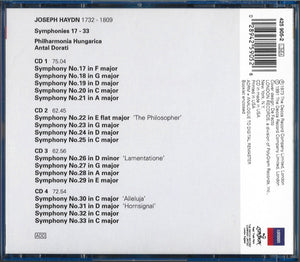 Joseph Haydn - Antal Dorati, Philharmonia Hungarica : The Symphonies N°s 17-33 (4xCD, Comp, RM)