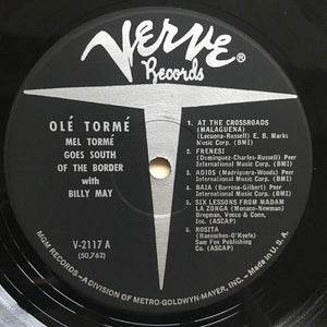 Mel Tormé With Billy May : Olé Tormé (LP, Album, Mono)