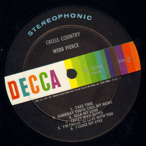 Webb Pierce : Cross Country (LP, Album, Pin)