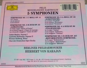 Mendelssohn* / Berliner Philharmoniker, Karajan* : 5 Symphonien (3xCD, RE, RM + Box, Comp)