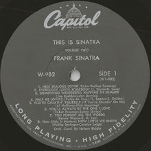 Load image into Gallery viewer, Frank Sinatra : This Is Sinatra Volume Two (LP, Comp, Mono, Scr)
