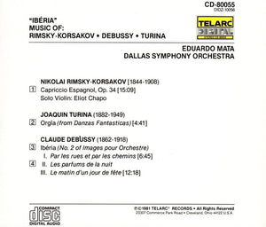 Rimsky-Korsakov*, Debussy* - Turina*, Eduardo Mata, Dallas Symphony Orchestra : Ibéria (Capriccio Espagnol, Op. 34 / Ibéria / Orgía) (CD)