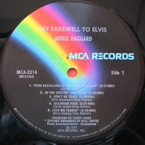 Merle Haggard : My Farewell To Elvis (LP, Album, Pin)