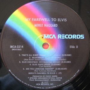 Merle Haggard : My Farewell To Elvis (LP, Album, Pin)