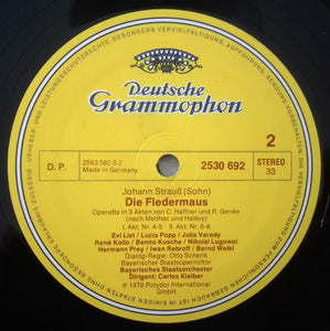 Johann Strauss* - Julia Varady*, Lucia Popp, Hermann Prey, Iwan Rebroff*, René Kollo, Bernd Weikl, Bayerisches Staatsorchester, Carlos Kleiber : Die Fledermaus (2xLP + Box)