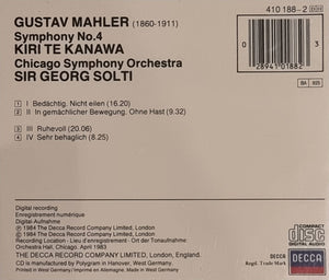 Mahler* - Kiri Te Kanawa, Chicago Symphony Orchestra, Sir Georg Solti* : Symphony No. 4 (CD, Album, RE)