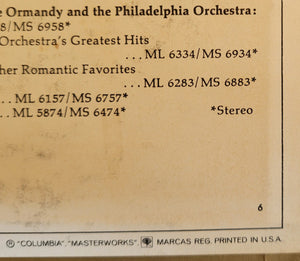 Ormandy*, Philadelphia Orchestra* : More Greatest Hits (LP, Album, Comp)