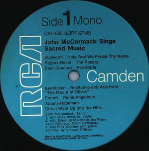 John McCormack (2) : John McCormack Sings Sacred Music (LP, Comp, Mono)