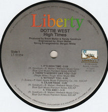 Load image into Gallery viewer, Dottie West : High Times (LP, Album, Win)

