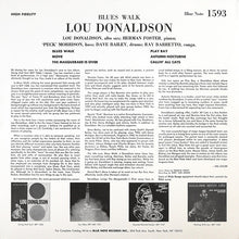 Laden Sie das Bild in den Galerie-Viewer, Lou Donaldson : Blues Walk (LP, Album, Mono, RE)
