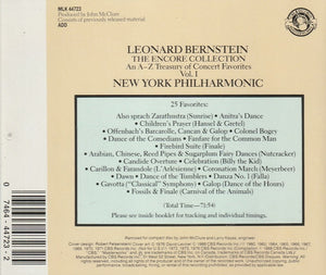 Bernstein*, New York Philharmonic : An A-Z Treasury Of Concert Favorites, Vol.I (The Encore Collection) (CD, Comp, RE, RM)