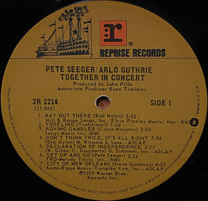 Pete Seeger & Arlo Guthrie : Pete Seeger & Arlo Guthrie Together In Concert (2xLP, Album, Win)