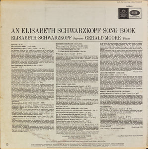 Elisabeth Schwarzkopf, Gerald Moore : An Elizabeth Schwarzkopf Song Book (LP, Album, Mono)