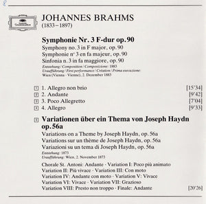 Brahms* - Wiener Philharmoniker, Leonard Bernstein : Symphonie No.3 / Haydn-Variationen (CD, Album)