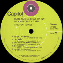 Laden Sie das Bild in den Galerie-Viewer, The Fortunes : Here Comes That Rainy Day Feeling Again (LP, Album, Jac)
