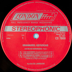 Granados*, Alicia de Larrocha* : Goyescas (LP, Album, RP)