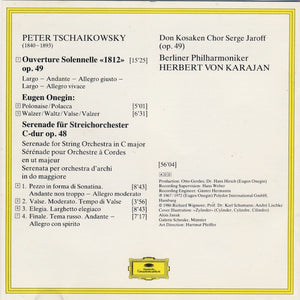 Peter Tschaikowsky* - Berliner Philharmoniker - Herbert von Karajan : Ouverture Solennelle »1812« - Streicherserenade - Polonaise Und Walzer Aus »Eugen Onegin« (CD, Comp, RM)