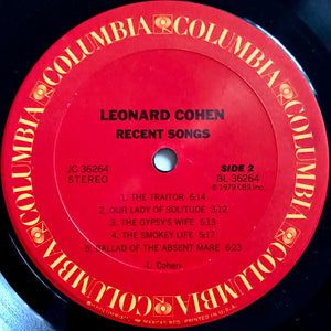 Leonard Cohen : Recent Songs (LP, Album, Ter)
